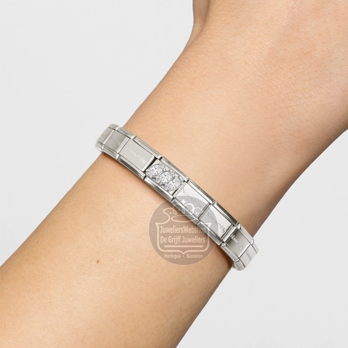 Nomination Schakel 330329/05 Witte Zirkonia Zilver - Afbeelding 3