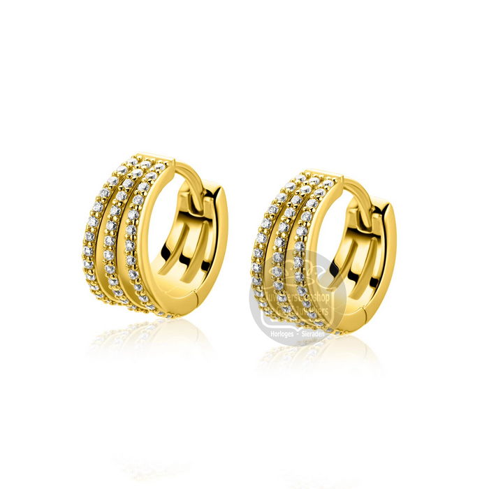 Zinzi Creolen ZIO2727Y Zilver Zirconia Verguld - Afbeelding 3
