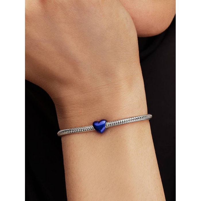 Pandora Bedel Silver Mini Blauw Hart Charm 794785C02 - Afbeelding 3