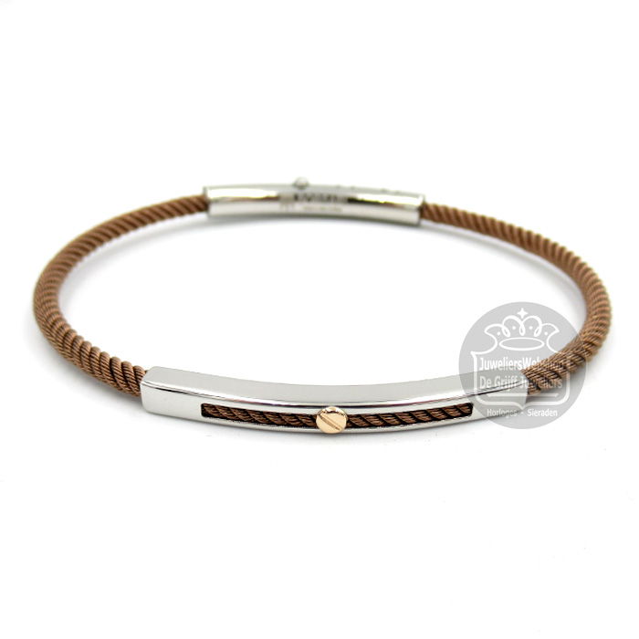 Borsari Armband Skema Bruin Staal met goud BR-SK07TE - Afbeelding 3