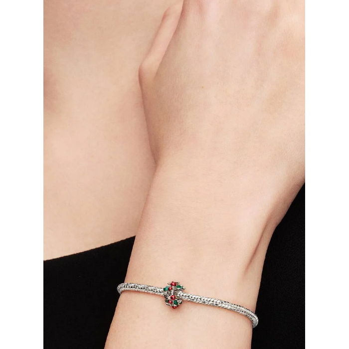 Pandora Bedel Kerst Hulst Charm 734974C01 - Afbeelding 4