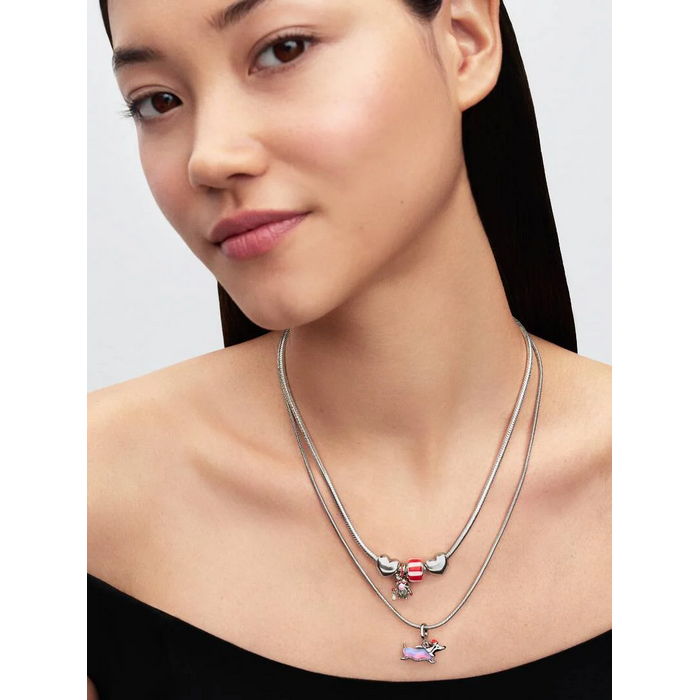 Pandora Bedel Rode pepermunt Muranoglazen Charm 735071C01 - Afbeelding 4