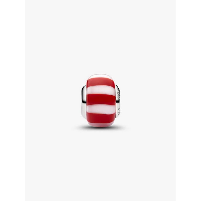 Pandora Bedel Rode pepermunt Muranoglazen Charm 735071C01 - Afbeelding 6
