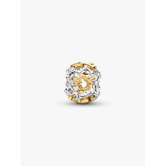Pandora Bedel Bicolor Opengewerkte Sterrenhemel Charm 765042C01 - Afbeelding 6